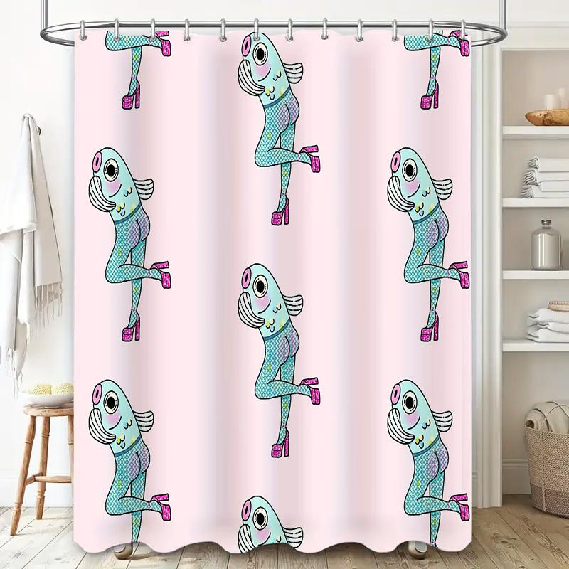 Unframed Unique Anime Girl Shower Curtain Japanese Kawaii Otaku Decor Bathroom Set Waterproof Home Decor Vivid Pattern Anime Sho