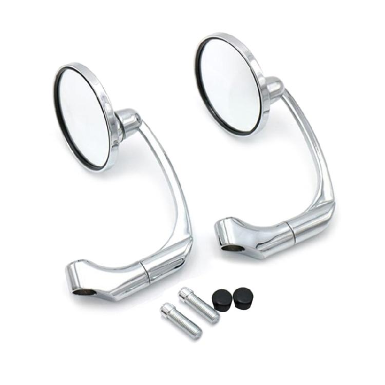 Professional Motorcycle Bar End Rearview Side Mirror Versatile Reversing Mirror серебряный