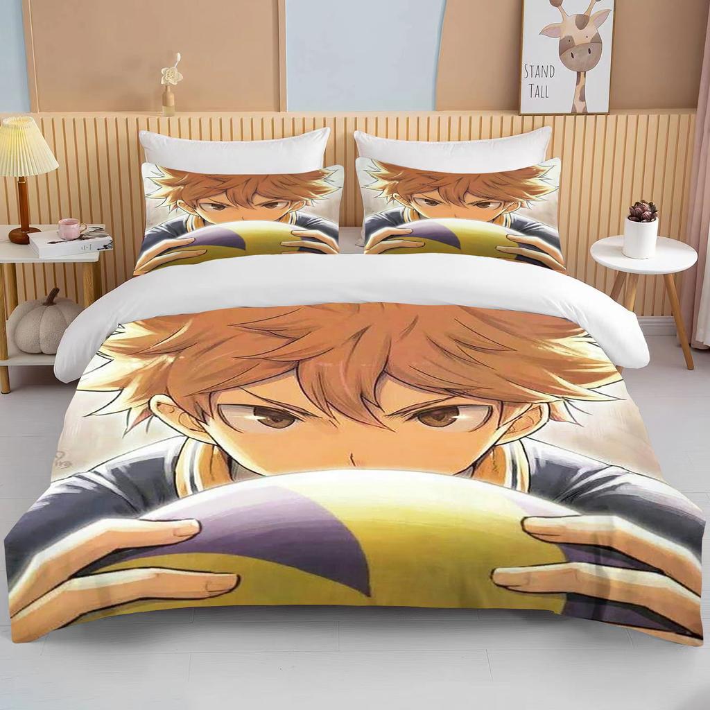 10 Sizes Haikyuu Bedding Sets Cartoon Quilt Bed Cover Anime Duvet Cover Pillow Case Sets Adult Children  Bedding Sets