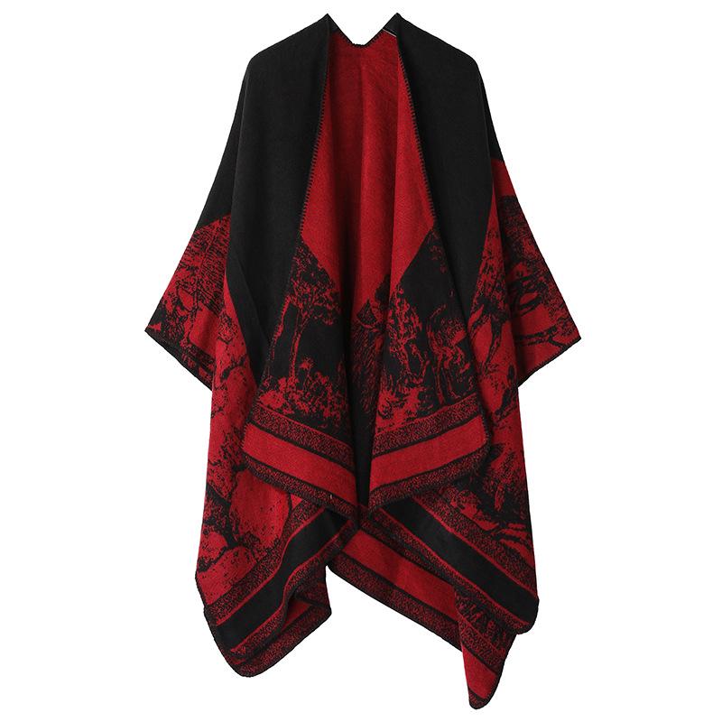 Autumn & Winter Imitation Cashmere Knitted Shawl - Artistic Travel-Ready Cape