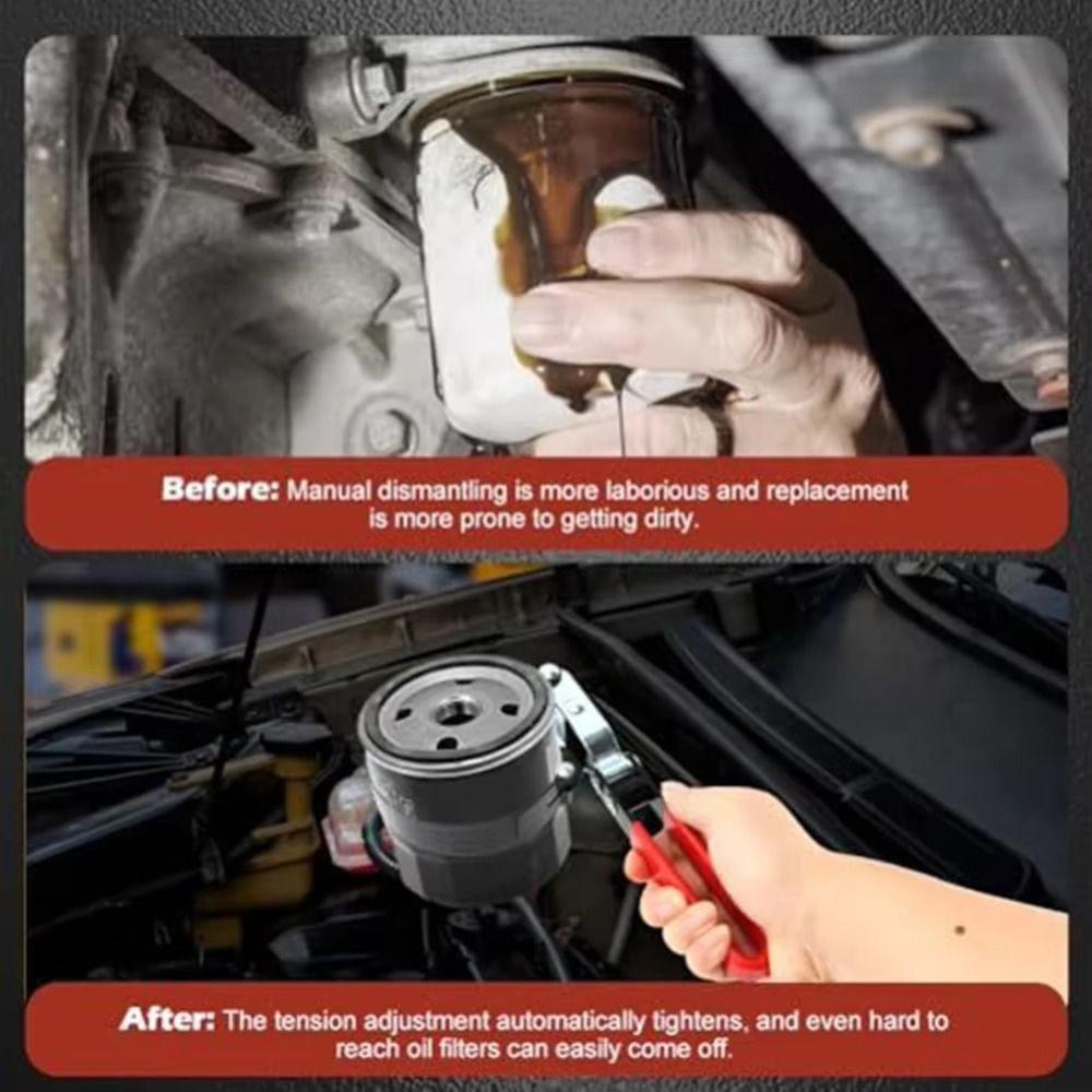 Ergonomic Handle Filter Removal Tool Steel Band Adjustable Filter Wrench  Mechanics Tool