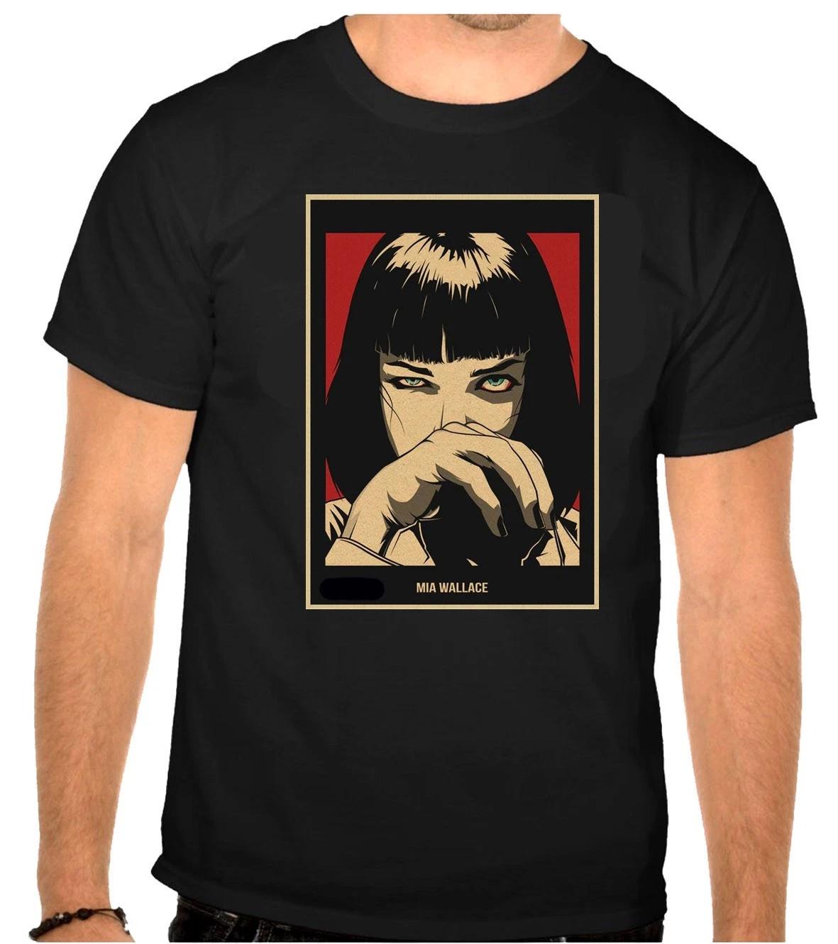 Pulp Fiction Yolanda Tarantino Logo Black 100% Cotton T-shirt Mens Tees Top -1376- XL