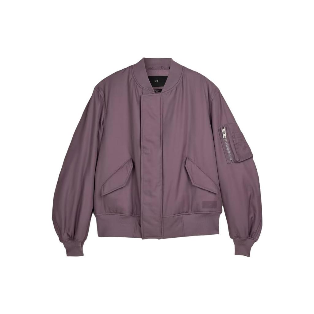 Y-3 Solid Color Stand Collar Zip Long Sleeve Jacket Unisex Jacket Light-Purple IP7934