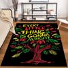 Reggae-Inspired Tree Carpet with Positive Quote in Rasta Colors Suitable for use as an anti-slip for living room bedroom sofas