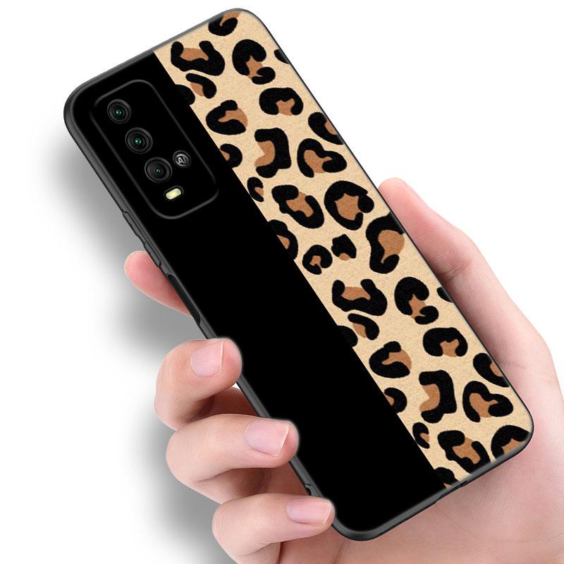 Pouzdro na telefon s leopardím potiskem pro Xiaomi Redmi Note 5 6 9T K20 K40 K50 Pro 7A 8A 9A 9C 9i 10A 10C A1 S2 Měkký TPU Černý kryt