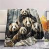 Panda Pattern Flannel Blanket, High Quality Comfortable for All Seasons, Home Decor, Warmth and Comfort, Perfect for Gifts.