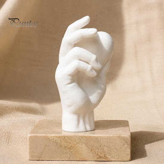 PLA Sculpture for Gifts Hand Holding Heart 3D Printed Figurine, Modern Minimalist Sculptural Desk Decor, Romantic Ornaments Home Accent Shelf