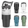TYESO 1050ml Tumbler with Insulated with Vacuum Wide Large Direct for and Outdoor for Boys and Girls Straw, Coffee/Water Bottle/Thermo Flask, Handle,