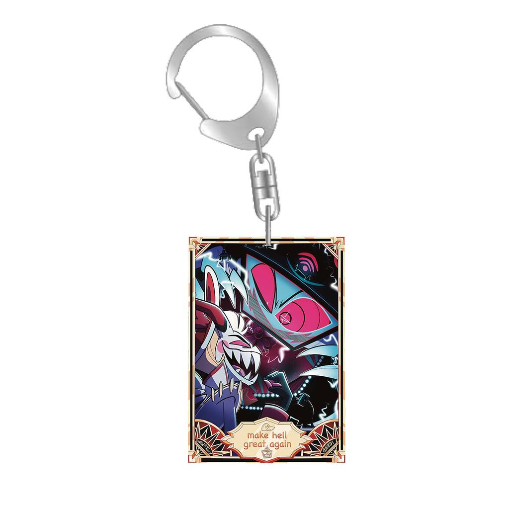Anime Cartoons Acrylic Key Chain for Abel Peppermint 3 Vees Alastor Fat Nuggets Card Key Buckle Self-Made Student Bag Pendant