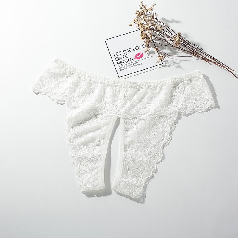XL XXL 4XL Ladies Transparent Sexy Open Crotch Panties Lace Briefs Women Crotchless Erotic Thong Sexy Lingerie Panties