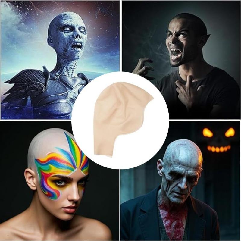 Kahlkopf-Make-up-Set, Premium-Latex-Kahlkopf-Abdeckung mit 1 Netz-Perückenhaube, für Cosplay, Halloween, Theater-Make-up