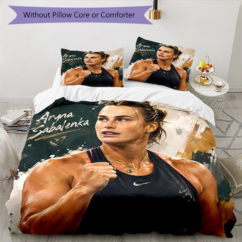 3pcs Sabalenka Bedding Set Duvet Cover Closure Includes 1 Duvet Cover & 2 Pillowcases, Soft and Comfortable for All Seasons.
