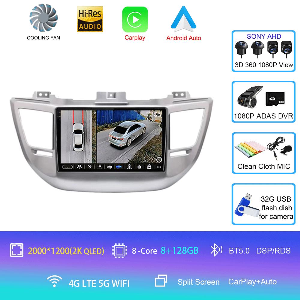 Car Radio Android 14 Carplay For Hyundai Tucson IX35 3 2015 2016 2017 2018 2Din Multimedia Video Player Navigation GPS Head Unit