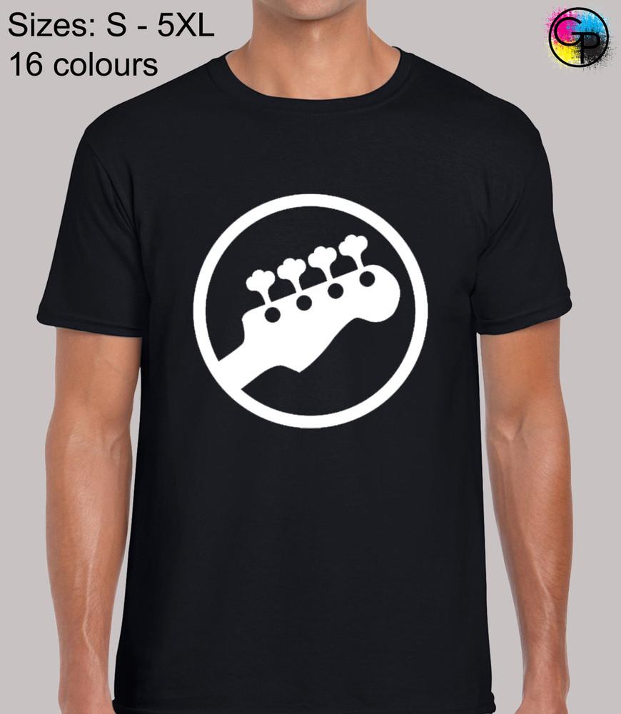 

Bass Headstock Guitar Scott Pilgrim Comedy Film Novelty T-Shirt Top for Men M