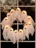 Glowing Halloween Ghost Wreath Weird Decoration for Indoor Party