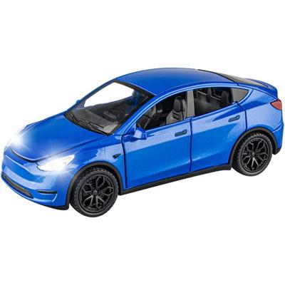 1/32 skala Tesla Model Y aluminiowy model samochodu odlewana zabawka pojazdy, aluminiowy samochód z napędem pull back ze światłami i muzyką, mini pojazdy zabawki dla dzieci prezent