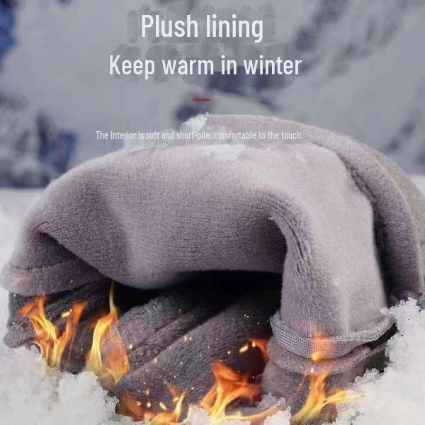 "Men's and Women's Thick Winter Warm Gloves with Touch Screen, Windproof, Non-slip for Driving and Riding."