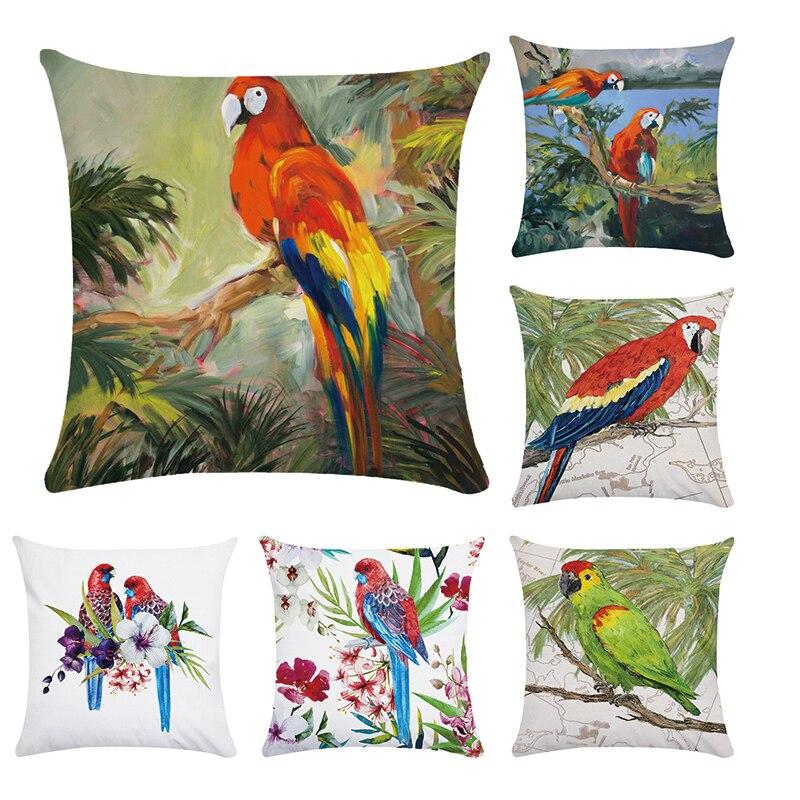 parrot throw pillows