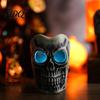 Horror Theme Room Accessories Halloween Flameless LED Candle Spooky Skull Pumpkin Fake Pillar Candles Battery Creative Gift for Lovers Operated