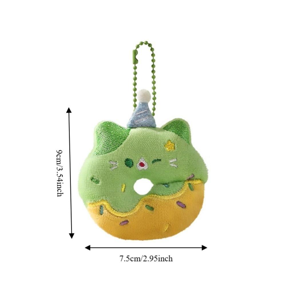 Little Cat Donut Cat Plush Keychain Soft Plush Decorative Charm Plush Doll Keychain Bestie Gift