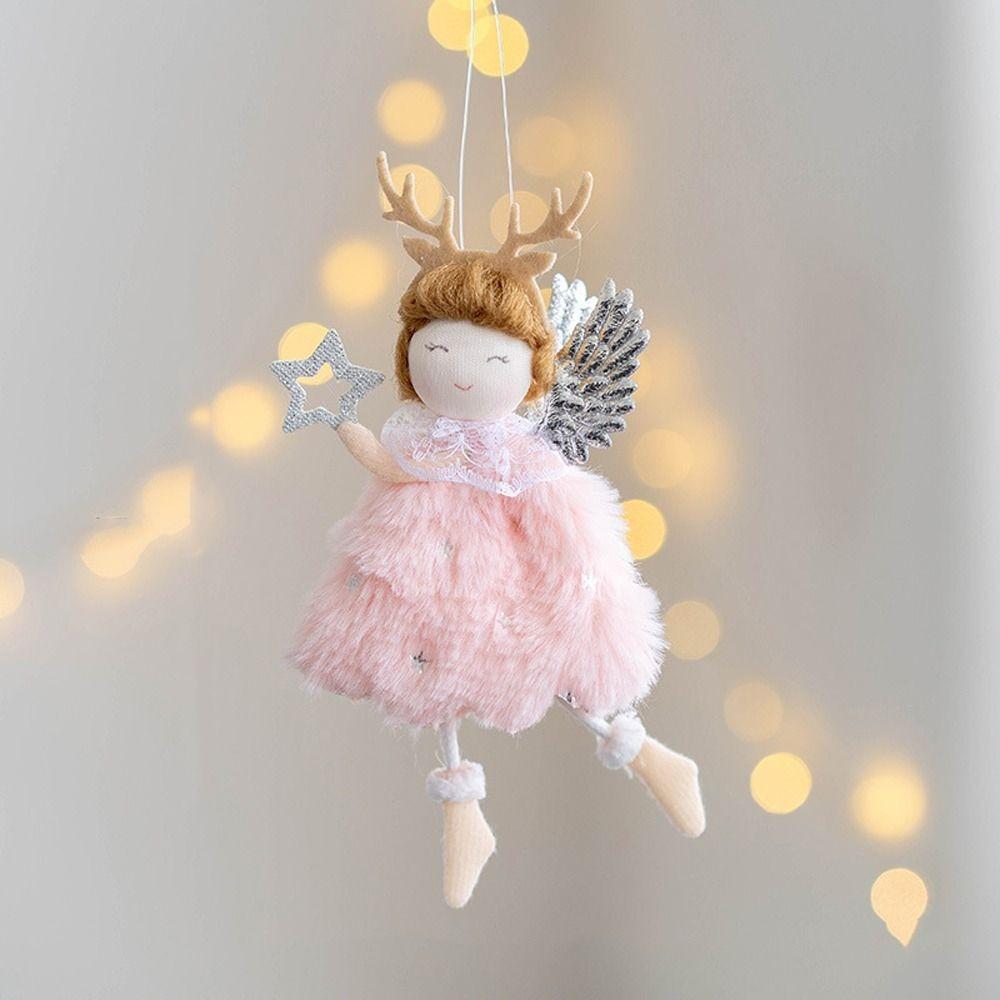 2pcs Cute Christmas Antler Angel Girl Pendant Xmas Tree Hanging Decorations  Home Christmas Decor