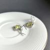 Silberne Ohrringe mit natürlichem grünem Quarz 10,08 ct, Zirkonia (2162292)
