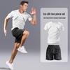 Herren Schnelltrocknendes Atmungsaktives Sportbekleidungsset - Kurzarm-T-Shirt & Lässige Trainingsshorts zum Laufen