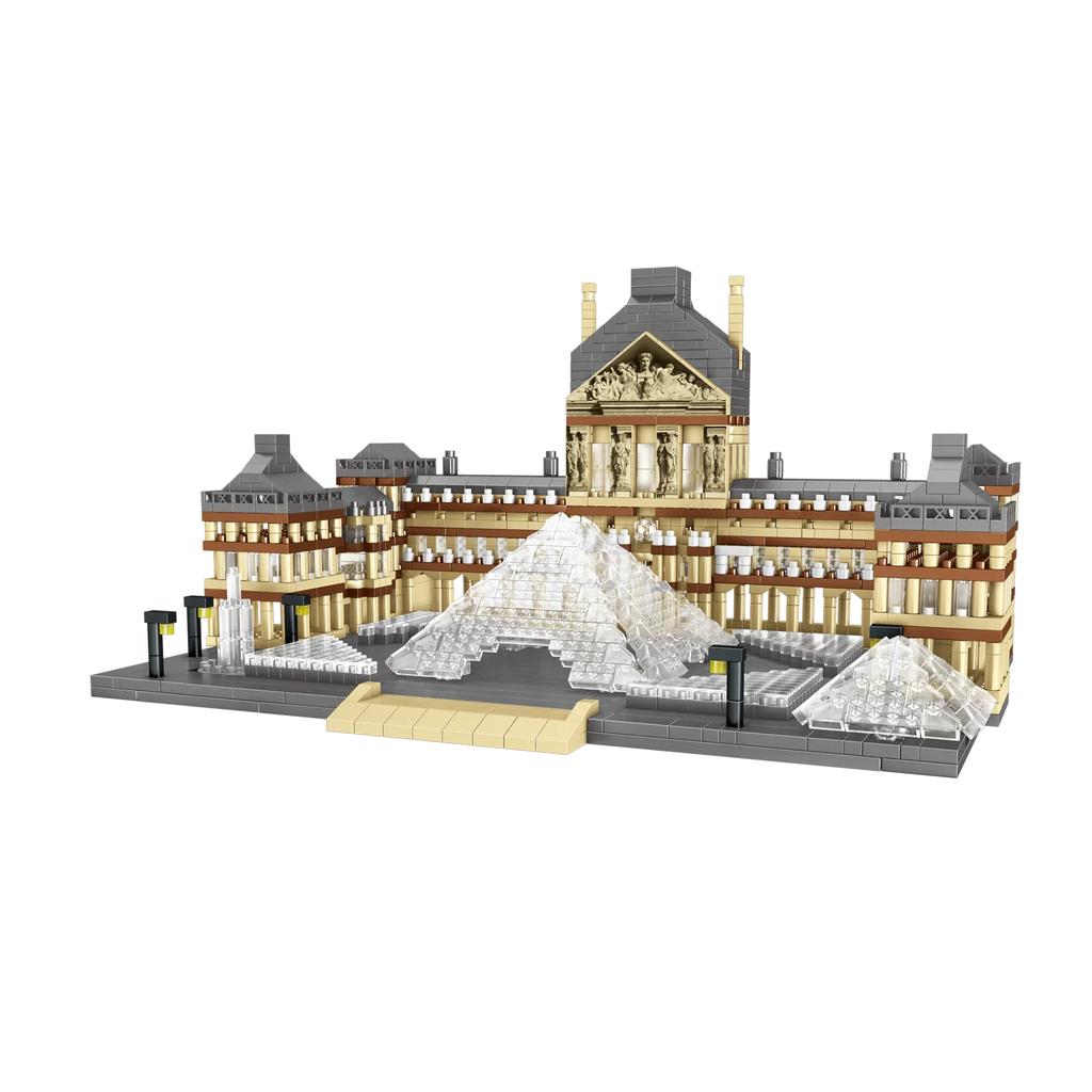 3377PCS Louvre Model Building Blocks World Famous Attractions Architectural Model Street View Bricks DIY Toys Gifts For Kids