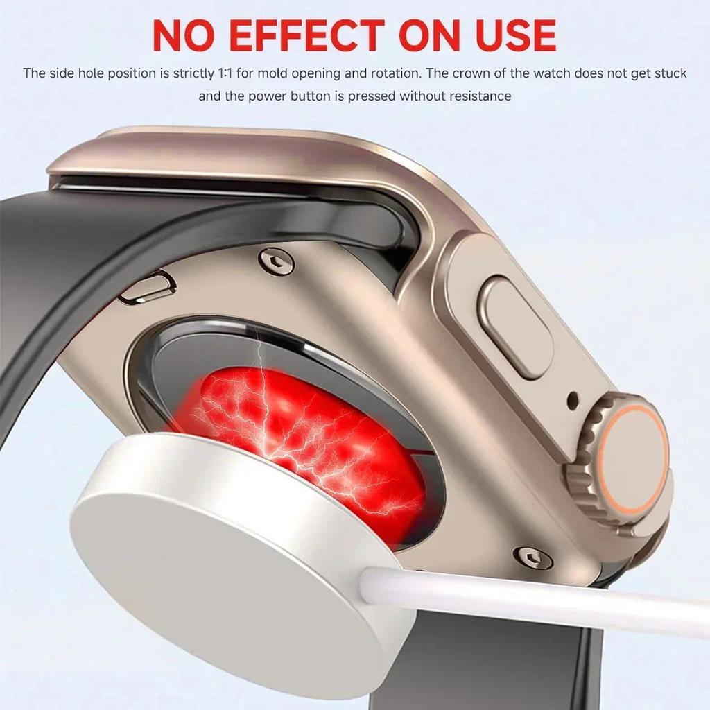 Screen Protector Cover for Apple Watch 44mm 45mm 46mm 42mm Hard PC Front Rear Bumper Case for Iwatch 10 9 8 7 6 Change To Ultra