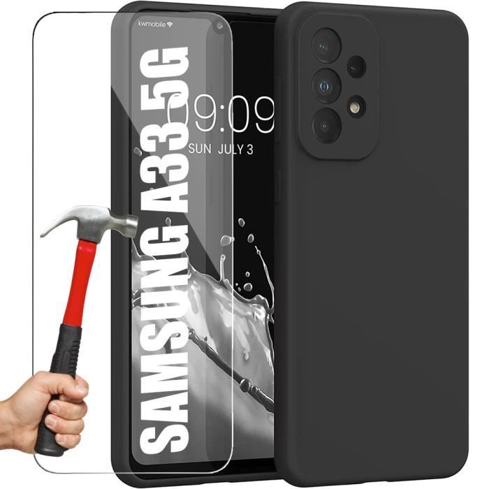 Coque de téléphone - Samsung - Galaxy A33 5G - Silicone - Protection chocs - 2 Verres Trempés