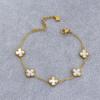 10mm Clover Bracelet Five Flowers Bracelet White Shell Natural Shell Bracelet