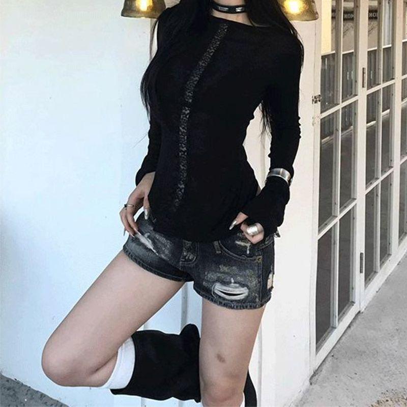 

Women s Retro Low-Waist Ripped Denim Shorts - Spicy A-Line Hip-Hugging Design 2XL