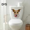 Toilettenaufkleber mit Cartoon-Hundemuster, selbstklebend, reißfest, PVC, dekorativer Toilettenaufkleber, multifunktionaler Welpenaufkleber