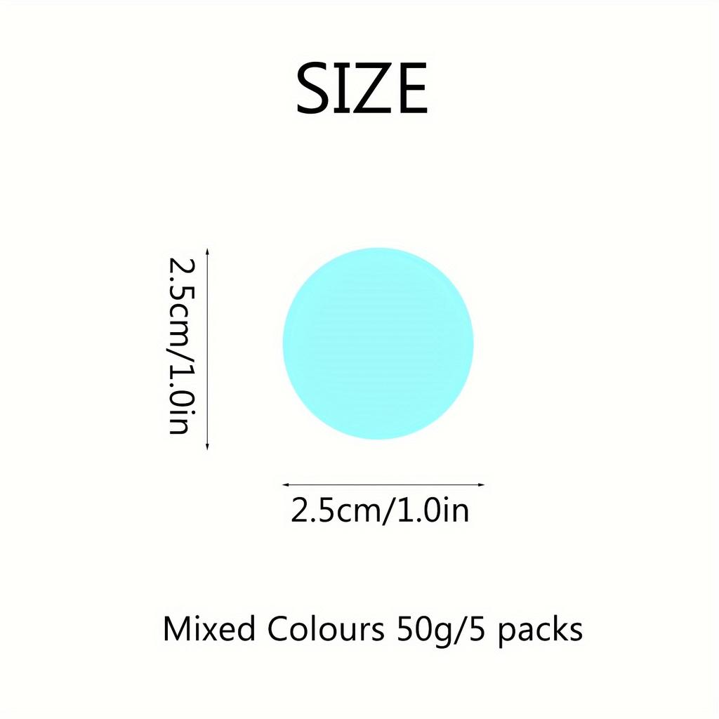 5 Packungen 1-Zoll Mehrfarbiges Rundes Seidenpapier | Hochwertig, 10g pro Packung für Bastelarbeiten