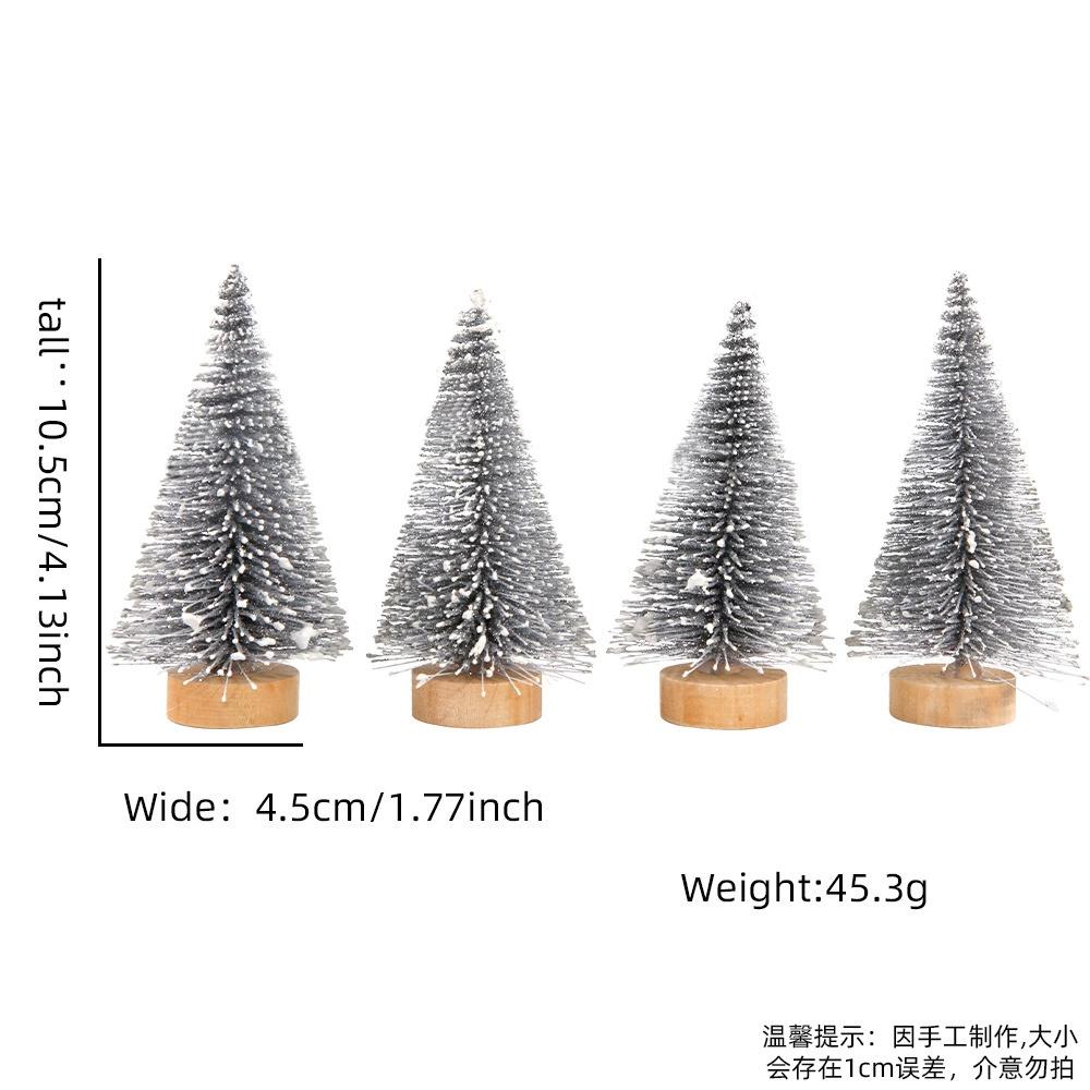 4pcs 10CM Mini Christmas Tree Gradient Colorful Christmas Small Cedar Lifelike Plastic Artificial Xmas Pine Tree Tabletop Orname