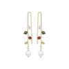 Boucles D'oreilles Luxenter En Argent 925 Avec Perle Blanche Finie En or Jaune 18K - Fanim