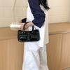 Mode handburen liten fyrkantig väska logotyp enkel textur liten handväska dam mångsidig axel messenger väska