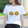 Cute Biscuit Print Short Sleeved Round Neck Womens Tshirt for Spring and Summer Versatile Womens Tshirt