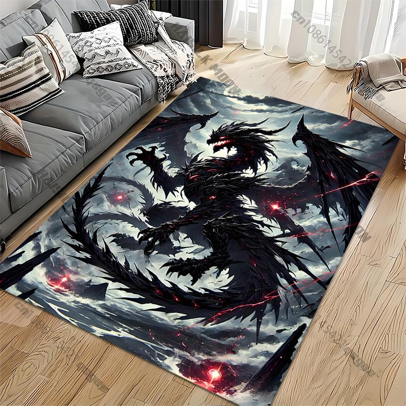 15 Sizes Black Dragon Painting Printed Carpet Fashion Mat Non -slip Carpet Rug Outdoor Carpet Door Mat Play Mat Birthday Gift