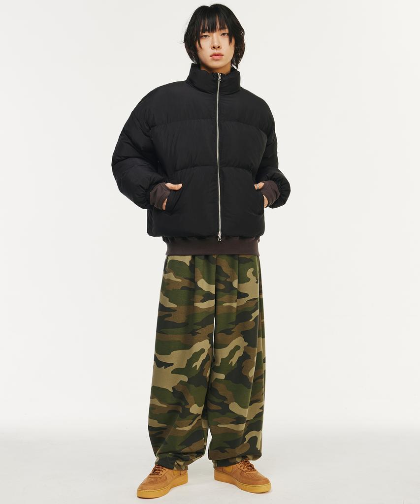 Signature Two-Way Crop Padded Jacket [Black]