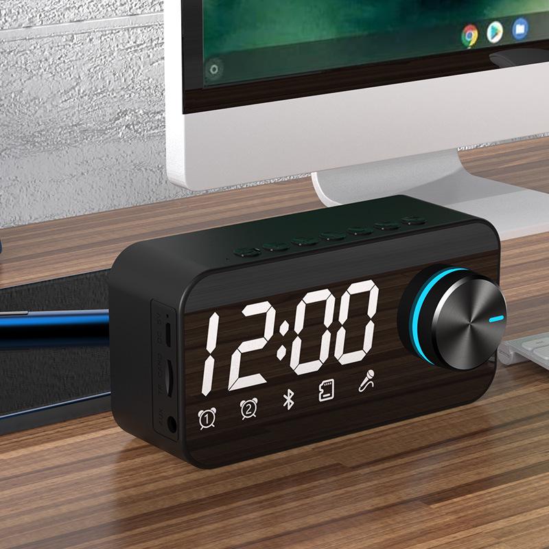Multifunctional Bluetooth Alarm Clock Speaker with Mirror Display