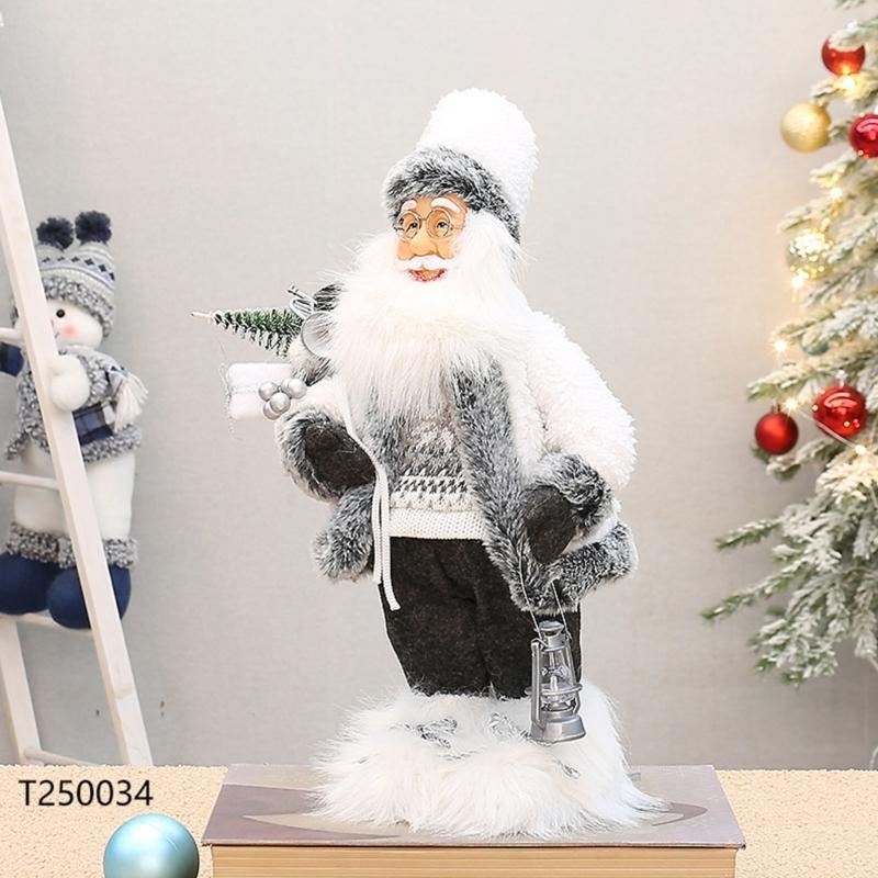 Santa Clause Ornament 12Inch High Santa Figure Christmas Decoration For Mantles Shelf Desktop Display Indoor and Outdoor