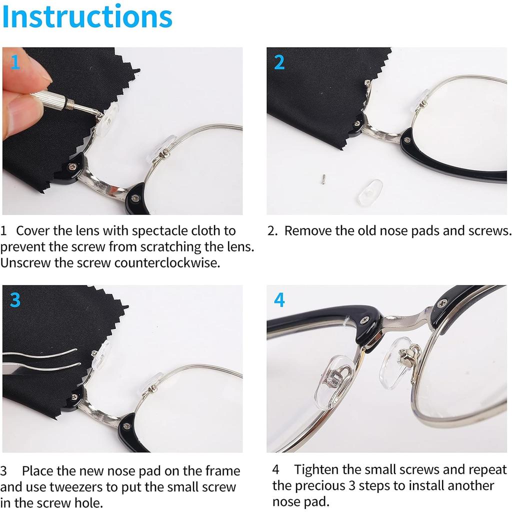 Upgrade Version Magnetic Eye Glass Repairing Kit, Eyeglass Repair Tool Kit with Compact Screw Box Include Nose Pads, Precision Screwdriver Set