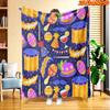 1pc Brazilian Carnival Themed Blanket - Soft Flannel Suitable for All Seasons, Samba Dance & Brazilian Motifs Throw Bedspread, Machine Washable Polyes