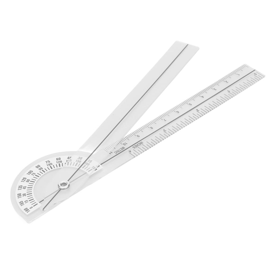 Goniometer Joint Range Motion Protractor 180 Degree Transparent Clear Mark Finger Measuring Physical Therapy Ruler