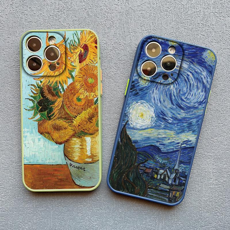Retro Van Gogh Oil Paint Phone Case For iPhone 17 16 15 11 13 12 14 Pro MAX 15 14 Plus XR XS X Vintage Shockproof Cover Funda