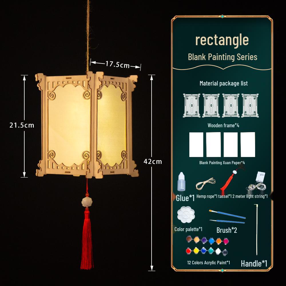 2025 Mid-Autumn Festival DIY Children's Paper Lantern Set - Handcrafted Luminous Xuan Paper Lanterns with Floral and Rabbit Palace Designs