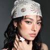 Y2K Square Headscarf Flower Punk Bandana Headwear Print Hair Scarf  Streetwear