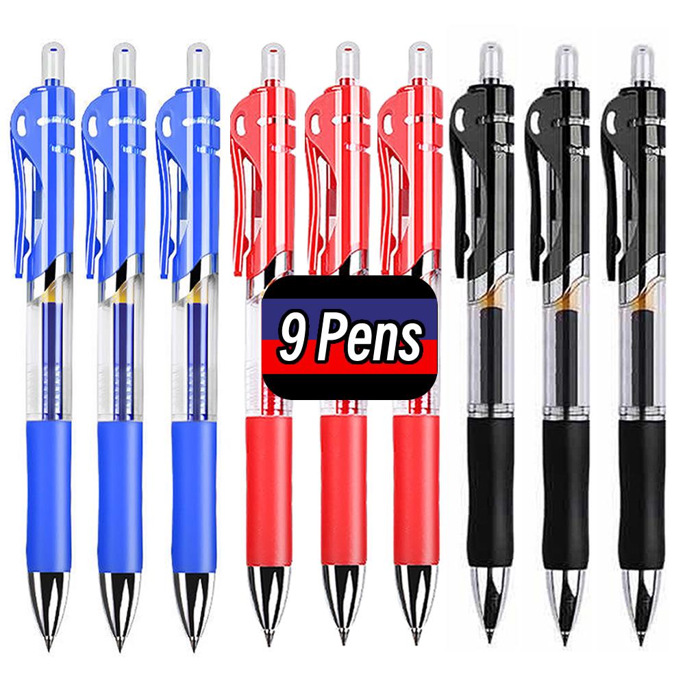 Bolígrafos de Gel Retráctiles 0.5mm Tinta Roja Azul Negra Papelería Estética de Colores Suministros para Bolígrafos Bolígrafo Bicelado y Lápices de Oficina Escritura Escuela