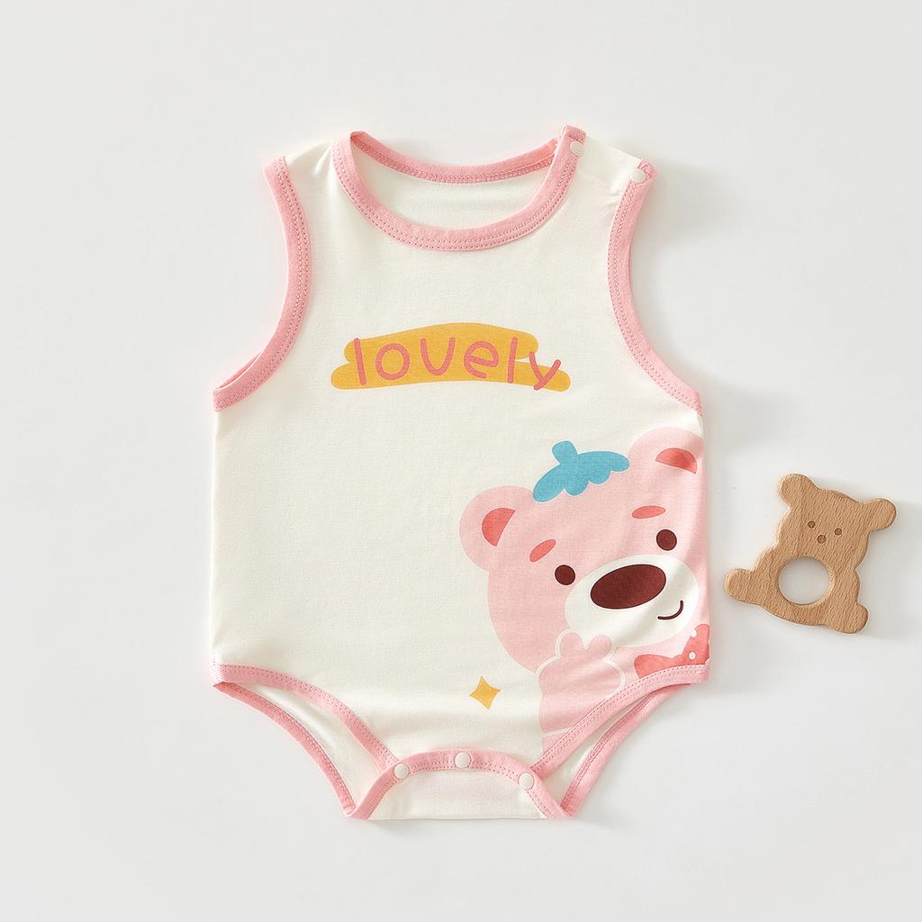 Baby Sleeveless Bodysuit, Lightweight Breathable Infant Tank Romper, Summer Triangle Onesie for Newborns